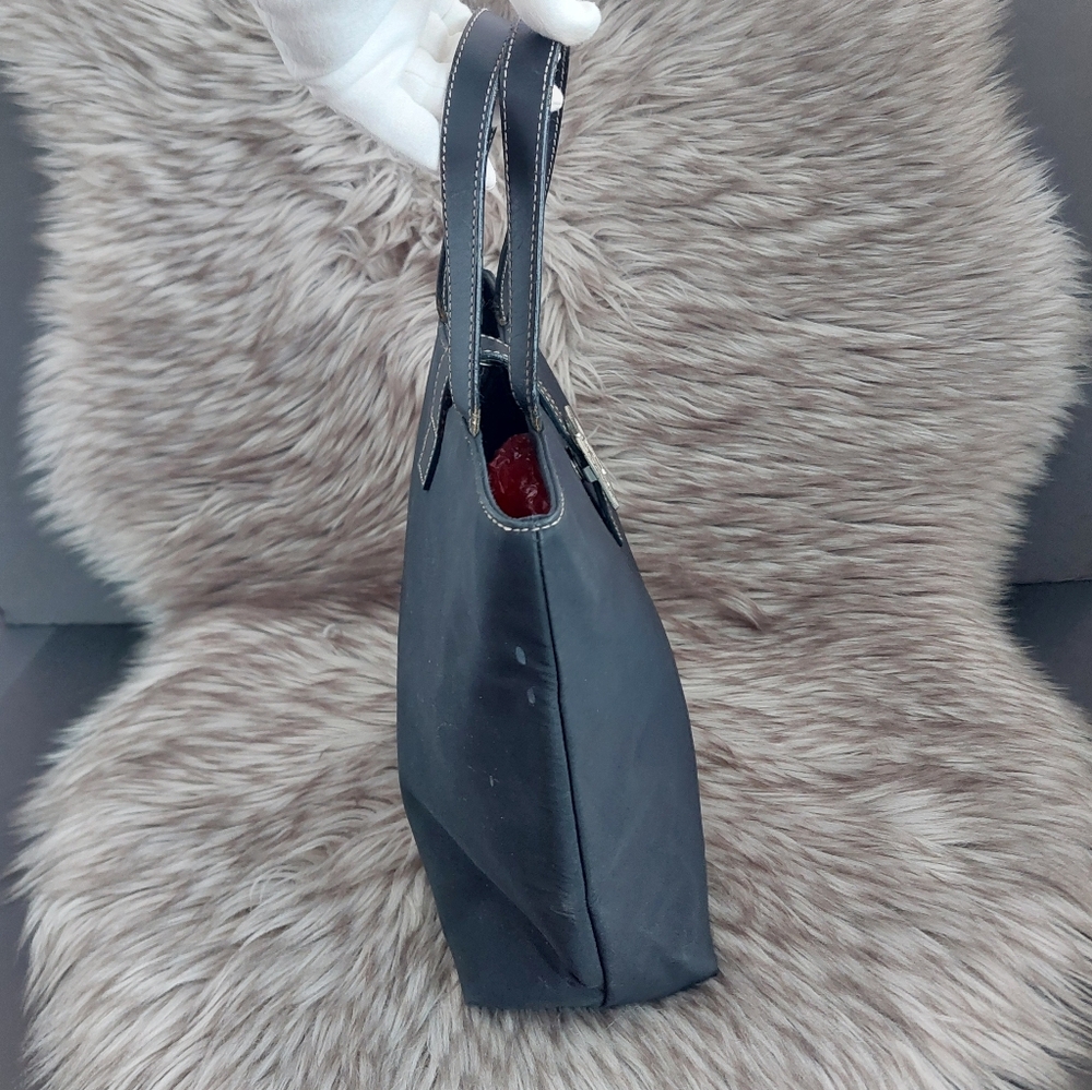 Lauren Ralph Lauren Vinyl Hand Bag Double Top Handles - Picture 5 of 16